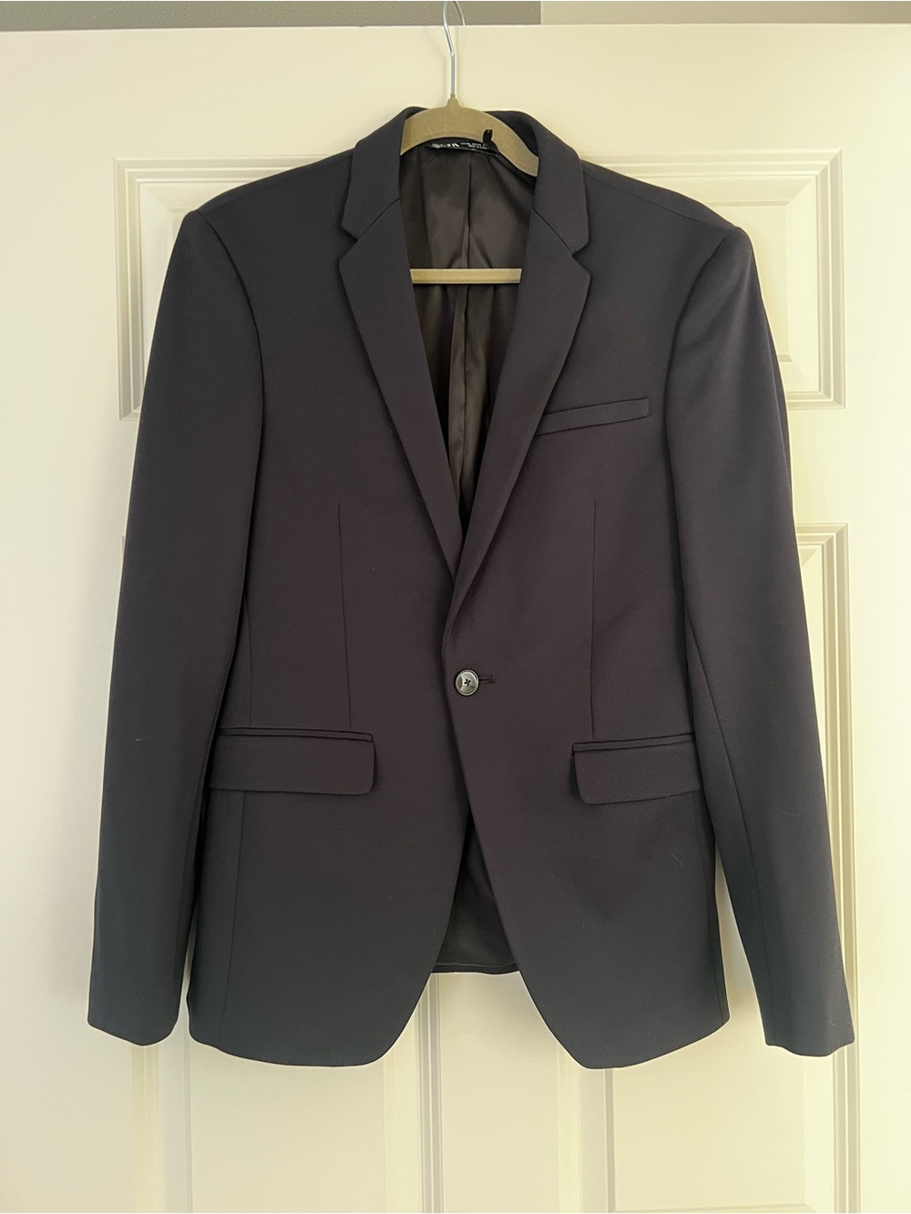 Men's Dark Blue Single-Button Blazer